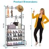 5-Tier Dustproof Entryway Hall Tree Coat Rack Shoe Rack With 8 Removable Hooks Freestanding Shoe Storage Shelf - 3 of 4