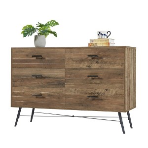 Drawer Dresser, 6 Drawers Chest, Modern Wooden Drawer Cabinet, Home Office Storage Cabinet, Easy Installation Dresser TV Stand For Dining Room Bedroom - 1 of 4