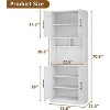 71” H Storage Cabinet with Microwave Shelf and LED Light, Doors and Shelf, Hutch Cabinet with Storage for Dining Room, Living Room, Bathroom, White - 4 of 4