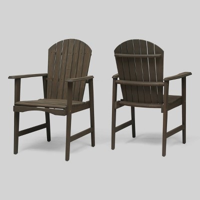 2pk Malibu Acacia Wood Patio Adirondack Dining Chairs - Christopher Knight Home