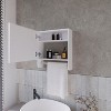 Pine Medicine Cabinet in Melamine With a Towel Bar And Included Mirror, White - 2 of 4