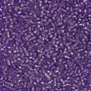John Bead Miyuki Delica Bead 11/0 RD Purple Silver Lined-Dyed (DB1347) 50gms Bag - 1 of 1