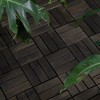 Racxily Acacia Wood Interlocking Deck Tiles Checker Pattern, 12" x 12" Square Dark Brown Acacia Hardwood Outdoor Flooring for Patio, Bancony - 4 of 4
