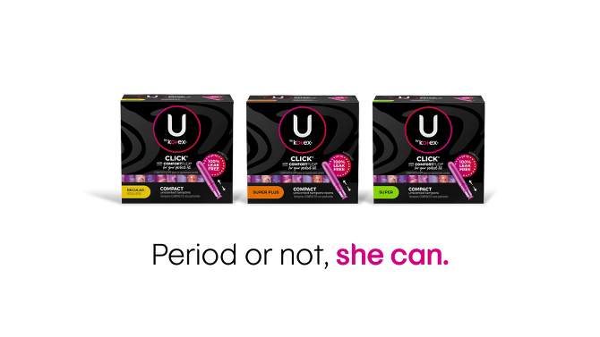 U by Kotex Click Compact Unscented Tampons -  Super Plus - 32ct, 2 of 9, play video
