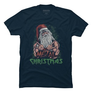 Men's Design By Humans Metal Christmas By cabooth T-Shirt - 1 of 4
