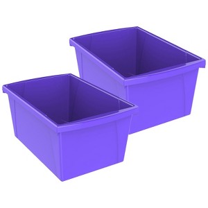 Storex Medium Classroom Storage Bin, Purple, Pack of 2 - 1 of 1