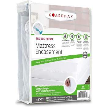 Guardmax ZIppered Waterproof Mattress Encasement for Larger Mattresses - White