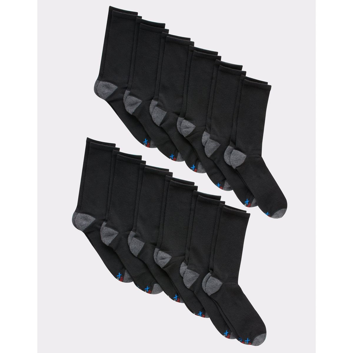 Hanes X-Temp Men's Lightweight Crew Socks, Shoe Sizes 6-12, 12-Pairs - thumbnail 3