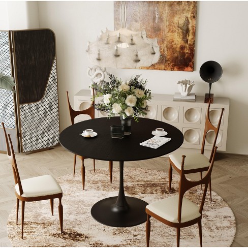 42.13"Modern Round Dining Table,Four Patchwork Tabletops with Solid Wood Veneer Table Top - image 1 of 4