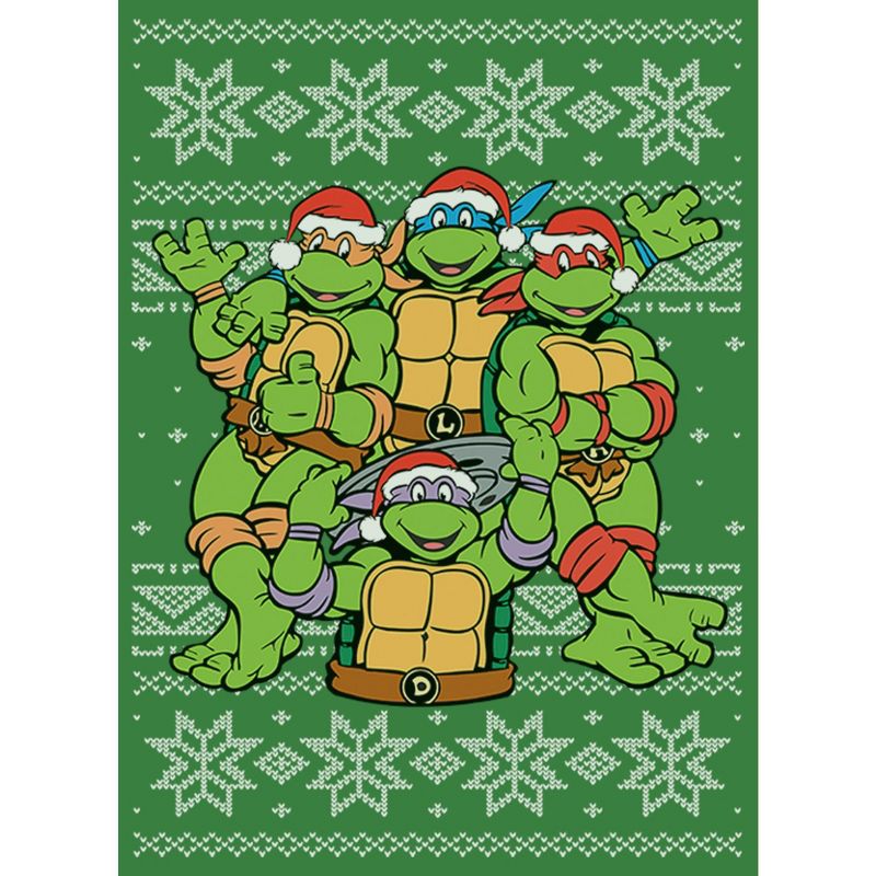 Women's Teenage Mutant Ninja Turtles Ugly Christmas Sweater Racerback Tank Top, 2 of 5