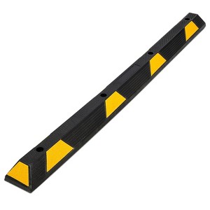 Rubber Parking Curb, 72" Heavy Duty Garage Wheel Stopper with Yellow Reflective Strips, Curb Parking Stoppers for Cars, Truck, Trailer - 1 of 4