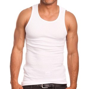 3 Pack PRO 5 Men's A-Shirt Undershirt Cotton Muscle Shirt Pre-Shrunk Tank Top - 1 of 1