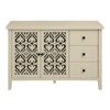 FONTOI Hollowed-out Cabinet with 2 Door&3 Drawers, Storage Organizer with Adjustable Layer, Brown, 15.71"*31.65"*44.8" - 4 of 4