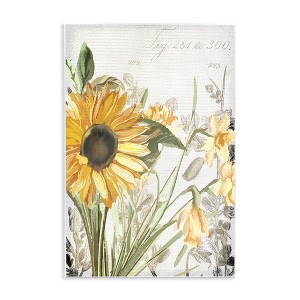 Stupell Industries Sunflower Floral over Vintage Plant Wall Plaque Art, 10" x 15" - 1 of 4