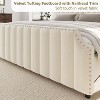 Nasitip Velvet Bed Frame-Upholstered Headboard, Footboard with Nailhead Trim, No Box Spring Needed, Solid Wood Slats, Noise Free - 4 of 4