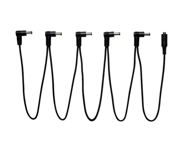 Godlyke Power-All System C-5/R 5-Connector Right Angle Daisy Chain Cable Black