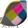 Set of 2 Wilmette Patchwork Fabric Chair Black/Pink/Green - Christopher Knight Home: Upholstered Accent, Metal Legs - 3 of 4