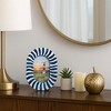 Picture Frame for Tabletop Decor - Oval Photo Frame with Striped Design - Chic Decorative Frame for Living Room and Bedroom Decor - Blue & White - 3 of 4