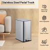 SEVOBAL Trash Can Kitchen Garbage Can Trash Cans Rectangle Stainless Steel with Soft Close Lid Step Foot Pedal Bathroom Toilet, Gray, 17"*15"*9" - 3 of 4