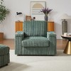 Corduroy Armchair with Storage Ottoman and Cup Holders, Wide Seat Lounge Chair with Footrest for Living Room-3irtyhousy - 3 of 4
