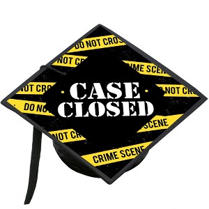 Big Dot of Happiness Case Closed - Criminal Justice Graduation Cap Decorations Kit - Grad Cap Cover - 1 of 4