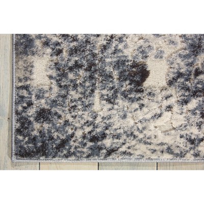 Ivory and Slate Rectangular Synthetic Area Rug 5'3" x 7'3"