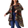 Agnes Orinda Women's Plus Size Lightweight Long Sleeve Open Front Knit Stripe Sweaters Cardigans - 2 of 4