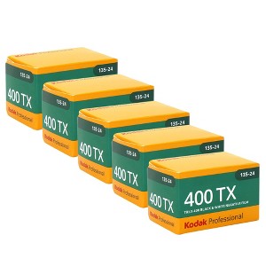 Kodak Professional 400TX Tri-X 400 Black & White Negative Film, 24 Exposures (1590652) - 5 Pack - 1 of 2