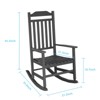 VisioGear Patio Rocking Adirondack Chair, 2-Piece Patio Rocking Chair with High Backrest, Patio Chair for Outside Garden, Black, 27.2"*33.9"*45.3" - 3 of 4