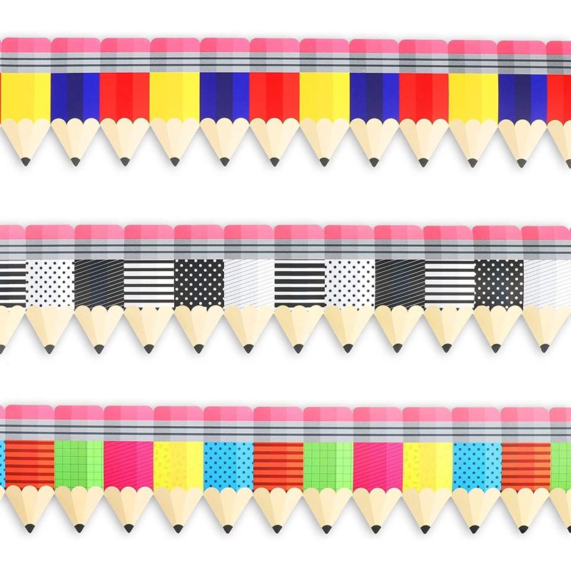 Bright Creations 36 Pack Pencils Banner for Classroom Decorations, Back to School Supplies, 108 ft, 1 of 6