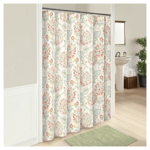 Carlisle Botanical Shower Curtain Red White Marble Hill Target