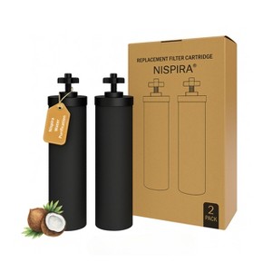 Nispira Premium Water Filter Black Element Cartridge Compatible with Berkey Countertop Water Purification System. Compared to Part BB9. 2 Filters - 1 of 4