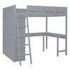 NicBex Full Size Loft Bed with Desk Pine Bed Frame with Shelves, Inclined Ladder and Full Length Guardrail, No Box Spring Required - 3 of 4