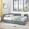 CAVINAS Storage Beds, Upholstered Tufted Bed Frame with 2 Drawers, Velvet Sofa Bed Frame with Comfortable Backrest and Armrests - 3 of 4