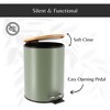 Evideco French Home Goods Stylish Trash Can with Bamboo Lid and Pedal, 2.5L Capacity - 4 of 4