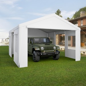 YARDSIGHT Heavy Duty Portable Carport Garage with Removable Sidewalls, Roll-up Doors & Windows for Car, SUV, Truck, Boat - Durable & Versatile - 1 of 4