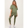 Pinkblush Light Olive Oversized Crewneck Short Sleeve and Legging Maternity Set - 2 of 4