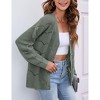 Women's Lightweight Crochet Cardigan Long Sleeve Hollow Out Kint Sweaters - 2 of 4