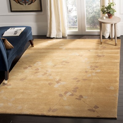 Amber Hand-Knotted Wool Trellis Rectangular Area Rug