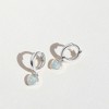 Girl's Opal Heart Dangle Hoop Gold Plated Sterling Silver Earrings - In Season Jewelry - image 4 of 4