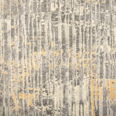 Abstract Grey and Yellow 8' x 10' Synthetic Easy-Care Area Rug