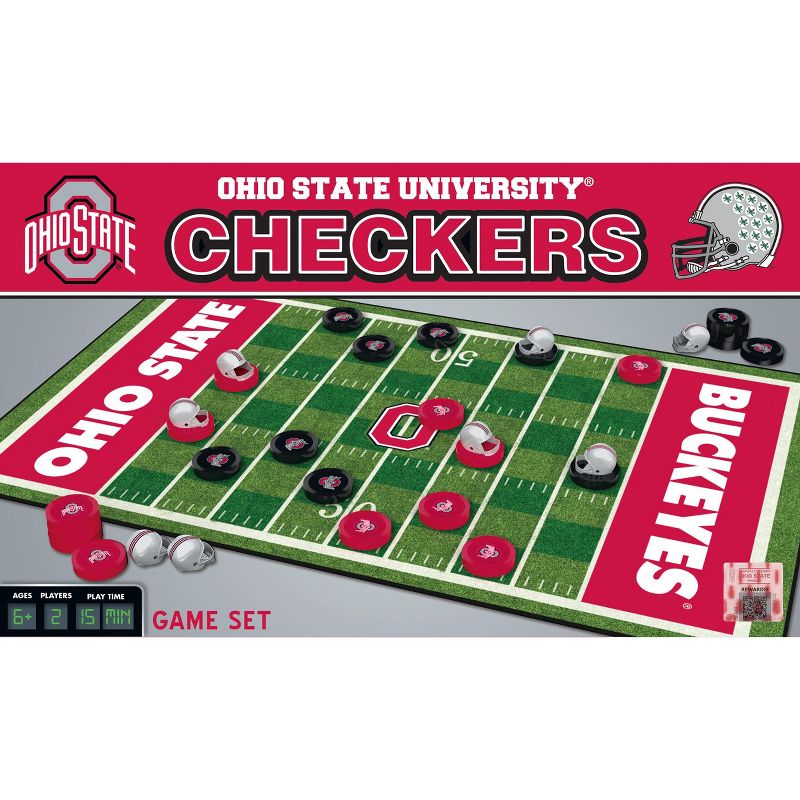MasterPieces Officially licensed NCAA Ohio State Buckeyes Checkers Board Game for Families and Kids ages 6 and Up, 1 of 5