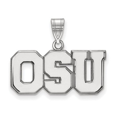 Black Bow Jewelry 10k White Gold Ohio State Buckeyes NCAA Large Pendant