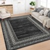 Machine Washable Area Rug with Rubber Backing Low Pile Modern Bordered Foldable Rugs - 3 of 4