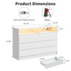 6 Drawer Dresser with Charging Station and LED Lights, Modern Chest of Drawers with Power Outlet, Organizer Cabinet - 2 of 4