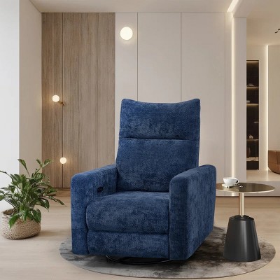 Nebula Vortex 33.5'' Wide Modern & Supper Soft High Back Power Swivel Rocker Recliner with USB Charger