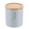 Evideco French Home Goods Sleek Cotton Pad Holder - Polyresin Bathroom Storage Container with Bamboo Lid - 2 of 4