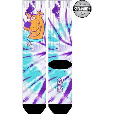 Scooby Doo Cartoon Character Mens Tie Dye Athletic Crew Socks