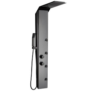 BWE 4-Jet Rainfall Shower Panel System with Rainfall Shower Head and Shower Wand - 1 of 4