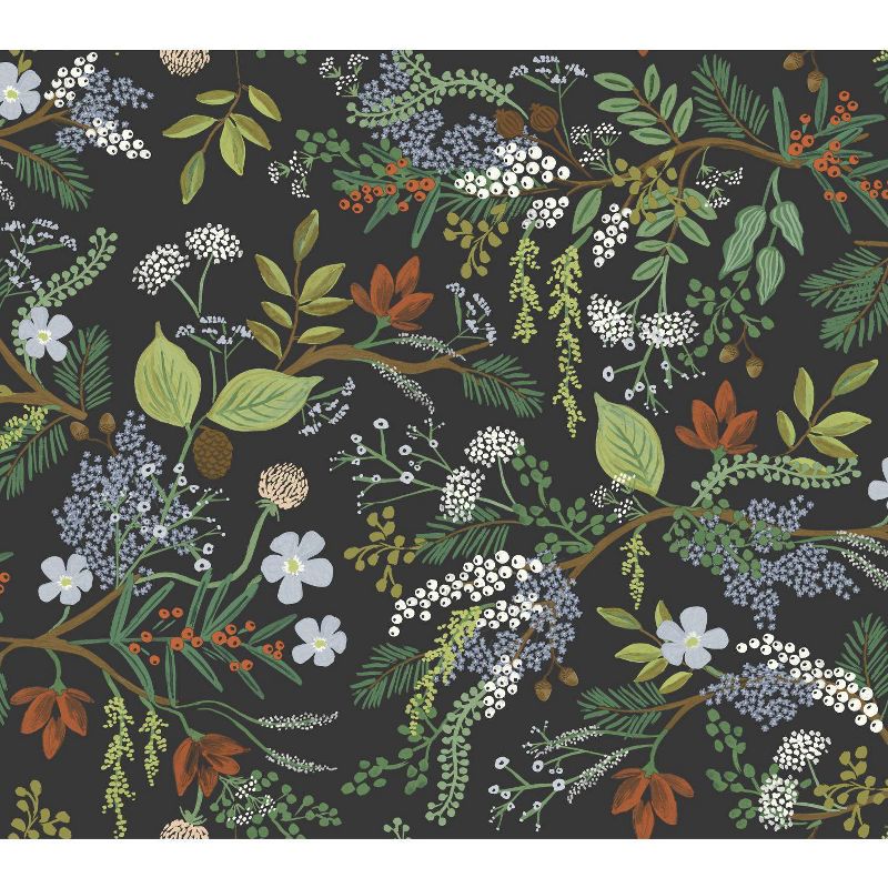 Rifle Paper Co. Juniper Forest Peel and Stick Wallpaper Black, 3 of 9
